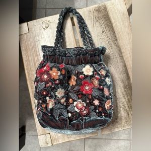 Johnny Was Kira Velvet Pouch (Purse) NWOT